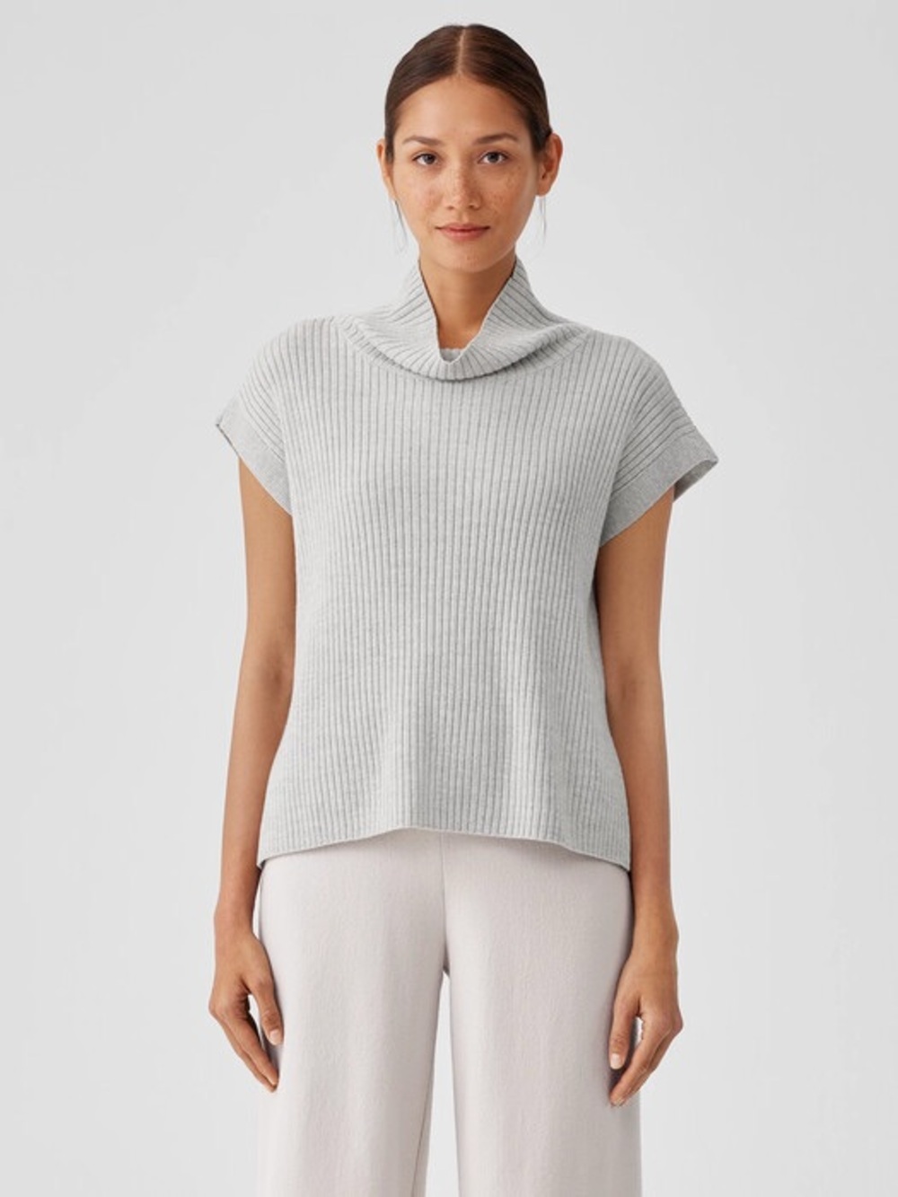 NEW Eileen Fisher Merino Turtleneck Sweater Top in Regenerative Wool NWT.   Sk24